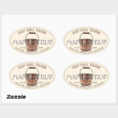 メープルシロップSapバケット編集可能ラベル 楕円形シール (シート)