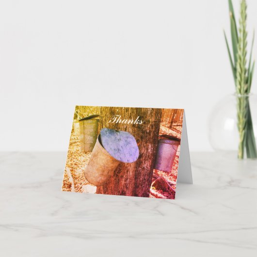 メープルシロップSAPバケット自然アートサンキューカード サンキューカード (正面)