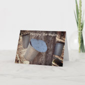 メープルシロップSapバケットTree誕生日カード カード (正面)