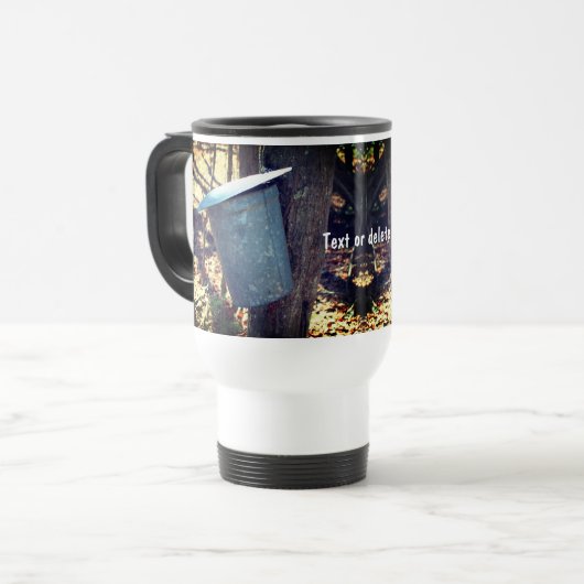 メープルシロップSAPバケッパーソナライズされたト トラベルマグ (正面左)