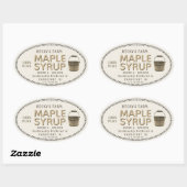 メープルシロップSAPバケッ縁どトオーバルステッカー 楕円形シール (シート)