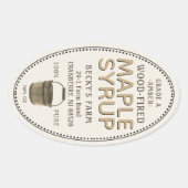 メープルシロップSAPバケッ縁どトオーバルステッカー 楕円形シール (正面)