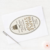 メープルシロップSAPバケッ縁どトオーバルステッカー 楕円形シール (封筒)