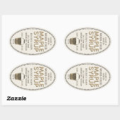 メープルシロップSAPバケッ縁どトオーバルステッカー 楕円形シール (シート)