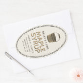 メープルシロップSAPバケッ縁どト楕円ラベル 楕円形シール (封筒)