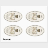 メープルシロップSAPバケッ縁どト楕円ラベル 楕円形シール (シート)