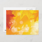 メープルスタイリッシュ離れズ秋結婚の感謝 ポストカード (正面/裏面)