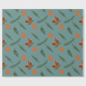 メープルツリーと紅葉のシームレスな包装紙 ラッピングペーパー (フラット)