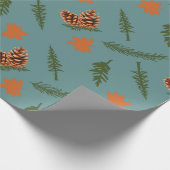 メープルツリーと紅葉のシームレスな包装紙 ラッピングペーパー (角)
