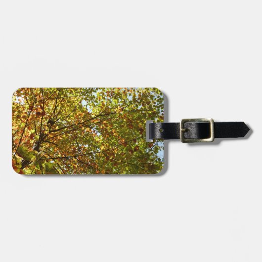 メープルツリーの緑と金ゴールドの秋色の変更 ラゲッジタグ (正面横)