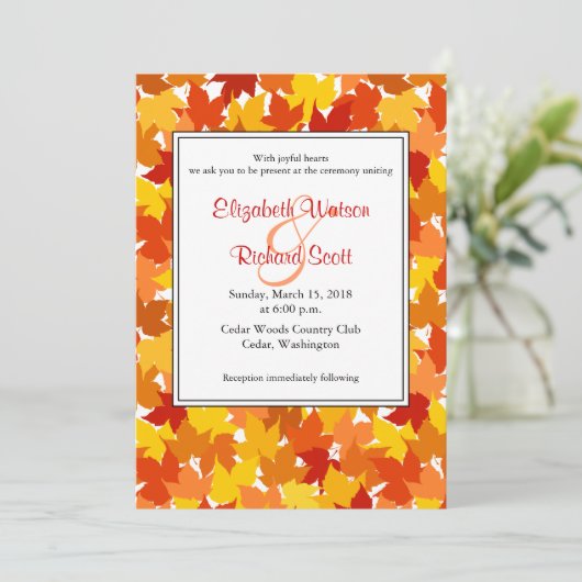 メープルツリーオータム結婚式招待状 招待状 (スタンド正面)