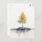 メープルツリーシンプルの水彩 ポストカード (正面/裏面)