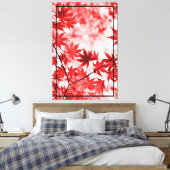 メープルツリー葉デザイン キャンバスプリント (インサイチュ (寝室))