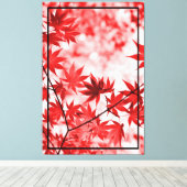 メープルツリー葉デザイン キャンバスプリント (インサイチュ (ウッドフロア))