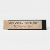 メープルモダンウッドグレインミニマルカスタムリスト デスクネームプレート (正面)