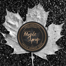 メープルモダンシロップのラベル黒及び銅箔