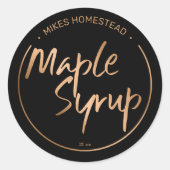 メープルモダンシロップ銅金ゴールドとブラック ラウンドシール (正面)