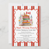 メープルモーニングブランチ | 3Dドールハウスパンケーキ 招待状 (正面)