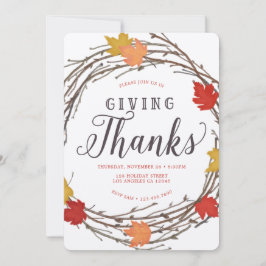 メープルリース感謝祭ディナー招待状 招待状