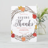 メープルリース感謝祭ディナー招待状 招待状 (スタンド正面)