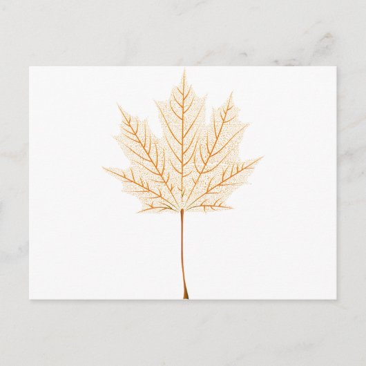 メープルリーフのスケルトン ポストカード (正面)