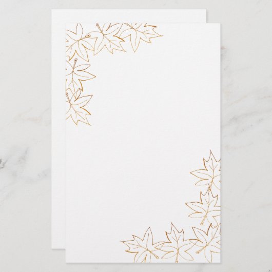 メープルリーフエッジひな形 便箋 (正面/裏面)