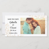 メープルリーフエッジウェディング日付の写真カードを保存 セーブザデート (正面)