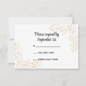 メープルリーフエッジウェディングRSVP応答カード 出欠カード (正面)