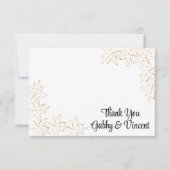 メープルリーフエッジ秋の結婚式サンキューノート – フラット 招待状 (正面)
