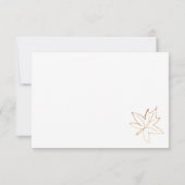 メープルリーフエッジ秋の結婚式サンキューノート – フラット 招待状 (裏面)