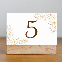 メープルリーフエッジ秋の結婚式テーブル番号 テーブルナンバー