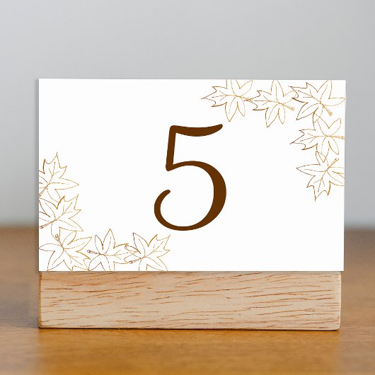 メープルリーフエッジ秋の結婚式テーブル番号 テーブルナンバー