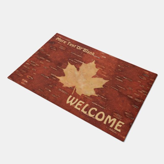 メープルリーフオンインナー樺の木樹皮 ドアマット (アングル)