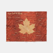 メープルリーフオンインナー樺の木樹皮 フリースブランケット (正面(横))