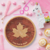 メープルリーフオンインナー樺の木樹皮 ペーパープレート (パーティー)