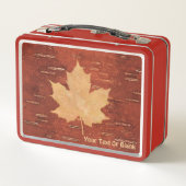 メープルリーフオンインナー樺の木樹皮 メタルランチボックス (裏面)