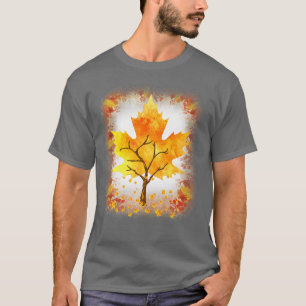 メープルリーフオータムツリーオレンジ紅葉シーズン Tシャツ