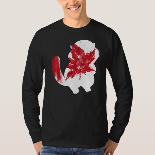 メープルリーフカナダ国旗Happy Canada Da Tシャツ (正面)