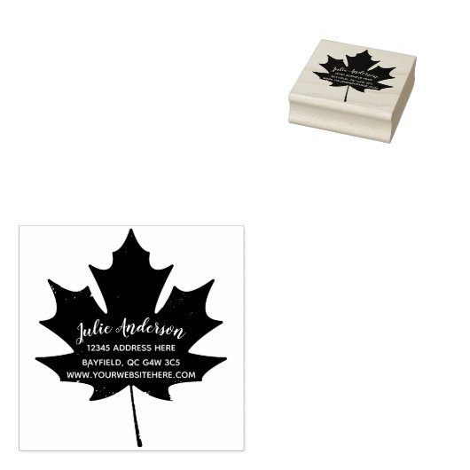 メープルリーフカナダ差出人住所ウッドアートラバー ラバースタンプ (押印)