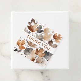 メープルリーフグレーブラウンオータム結婚式の引き出物ラベル フェイバータグ