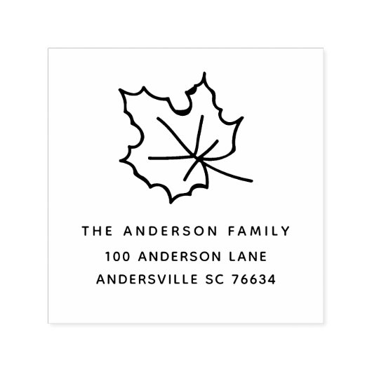 メープルリーフサンクスギビングファミリー差出人住所 セルフインキングスタンプ (デザイン)