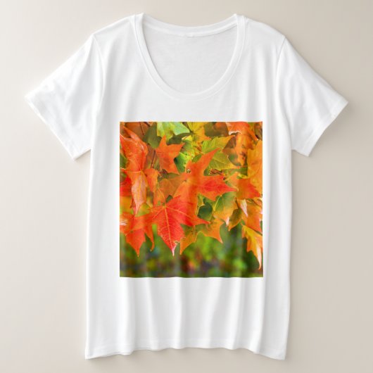 メープルリーフダンス プラスサイズTシャツ (デザイン正面)