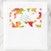 メープルリーフパターン2ラベル 長方形シール (バッグ)