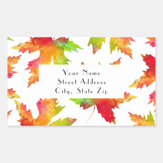 メープルリーフパターン2ラベル 長方形シール (正面)