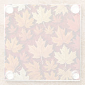 メープルリーフパターン ガラスコースター (裏面)