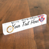 メープルリーフパーソナライズされたローンデルモダンカナダ デスクネームプレート (側面)