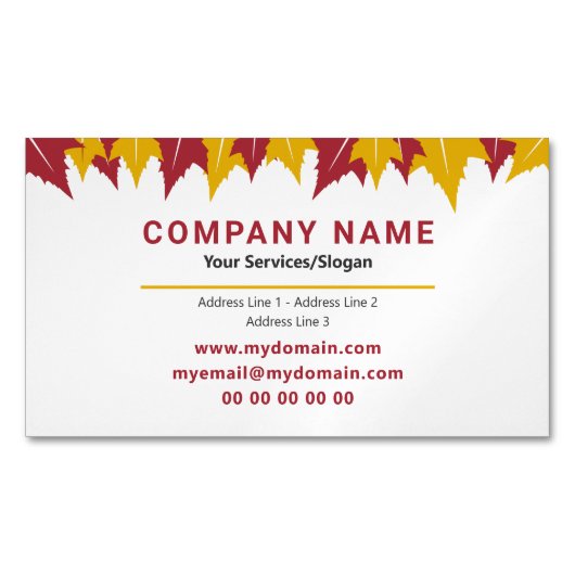 メープルリーフビジネスカード磁石 マグネット名刺 (正面)