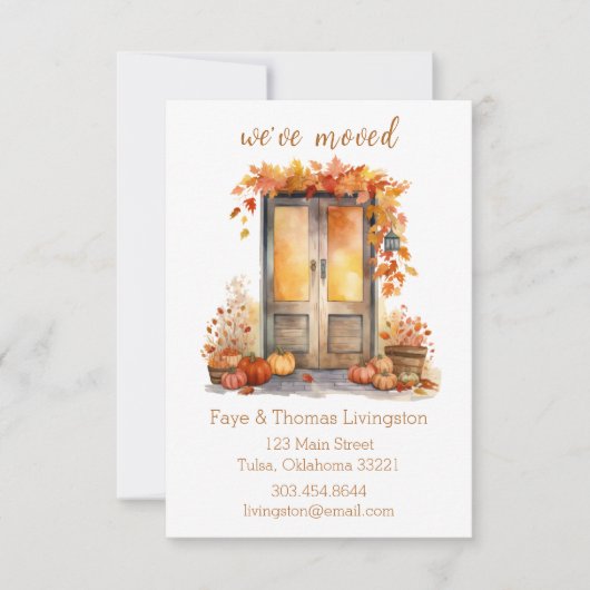 メープルリーフフロントドア、移動中のお知らせ 招待状 (正面)