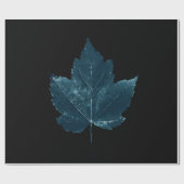 メープルリーフブラックシアノタイプブルーオータムカントリー ラッピングペーパー (フラット)