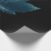 メープルリーフブラックシアノタイプブルーオータムカントリー ラッピングペーパー (角)